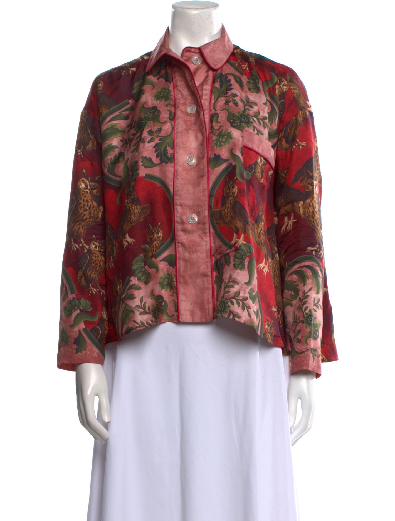 F.R.S. For Restless Sleepers Silk Floral Print Button-Up Top