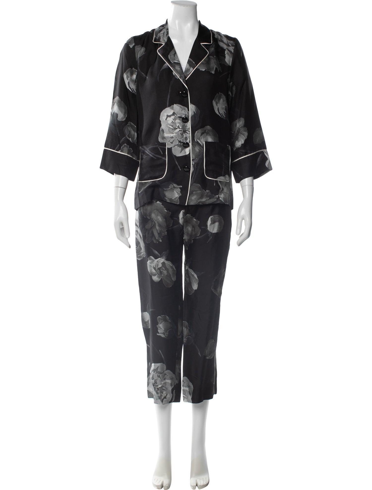 F.R.S. For Restless Sleepers Silk Floral Print Pajamas