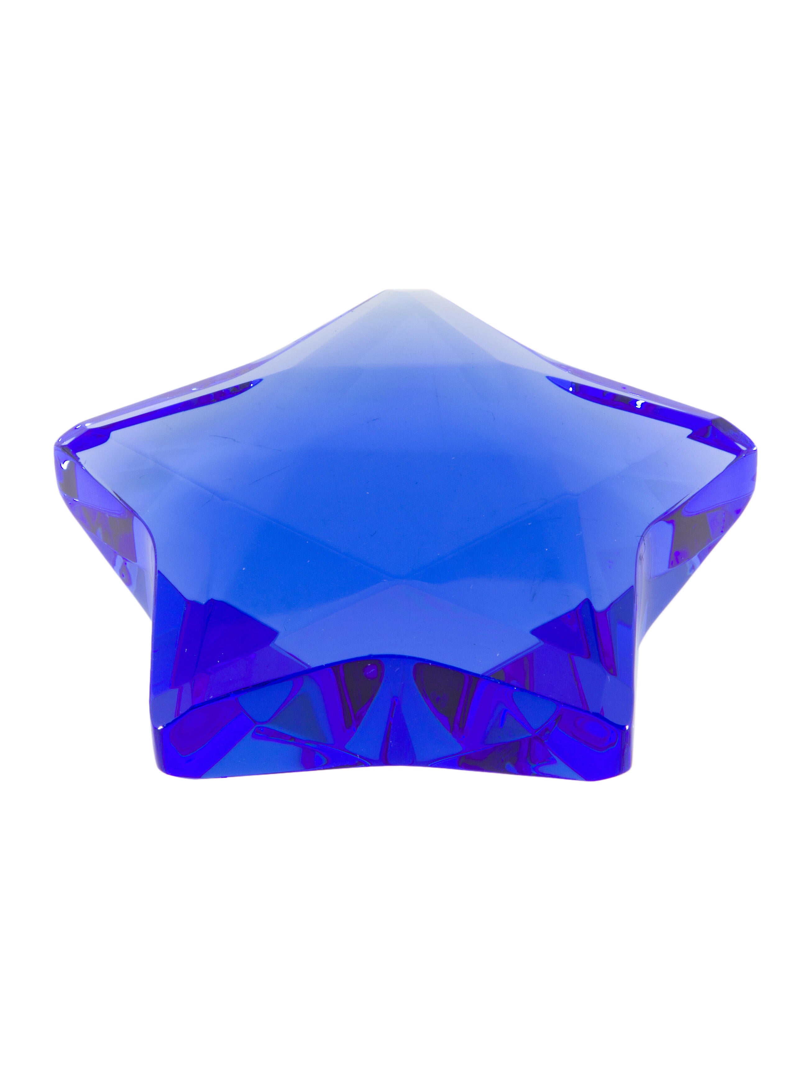 Rosenthal Star Blue Crystal Paperweight - Blue Decorative Accents, Decor & Accessories ...