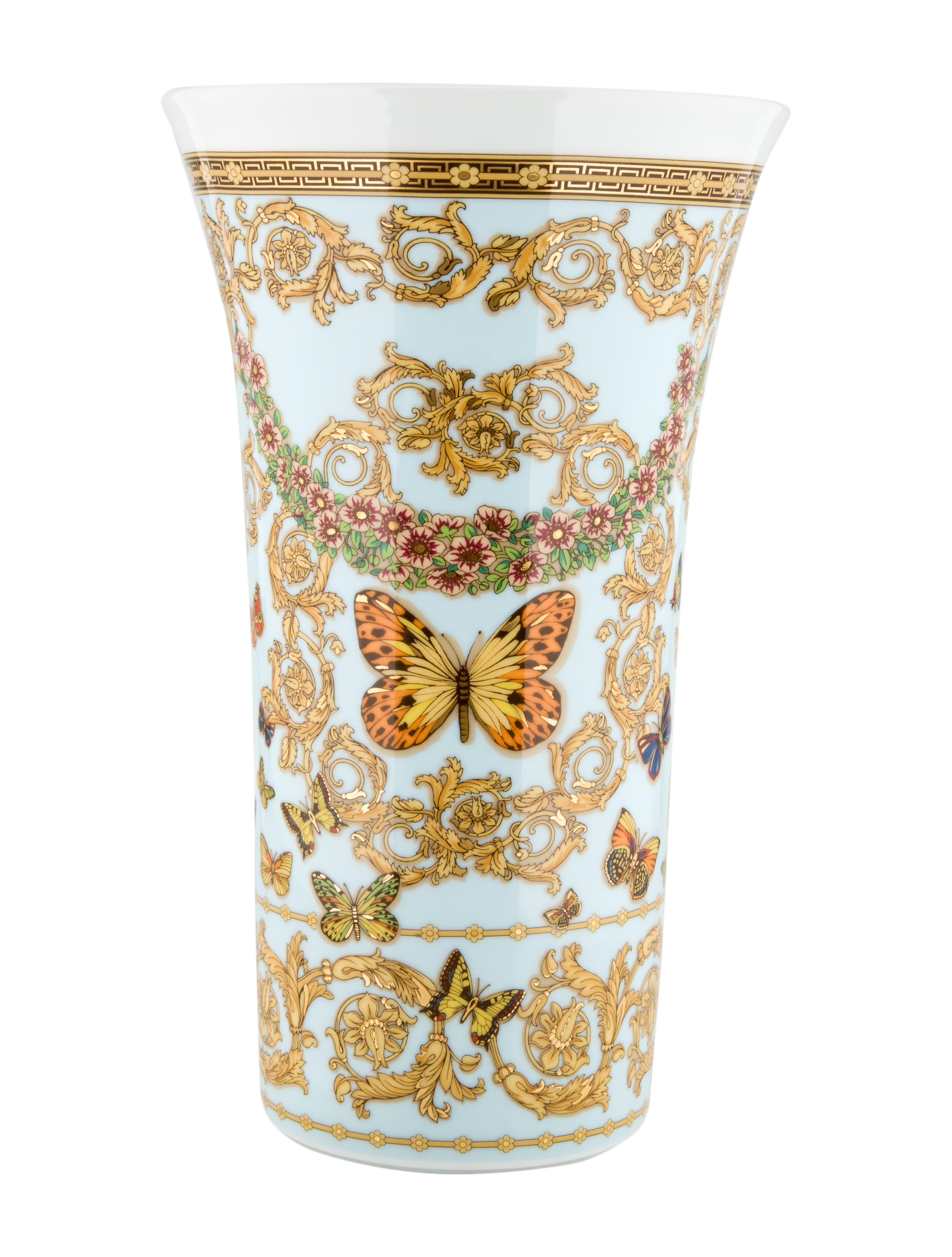 Rosenthal Le Jardin de Versace Vase Blue Decorative Accents, Decor