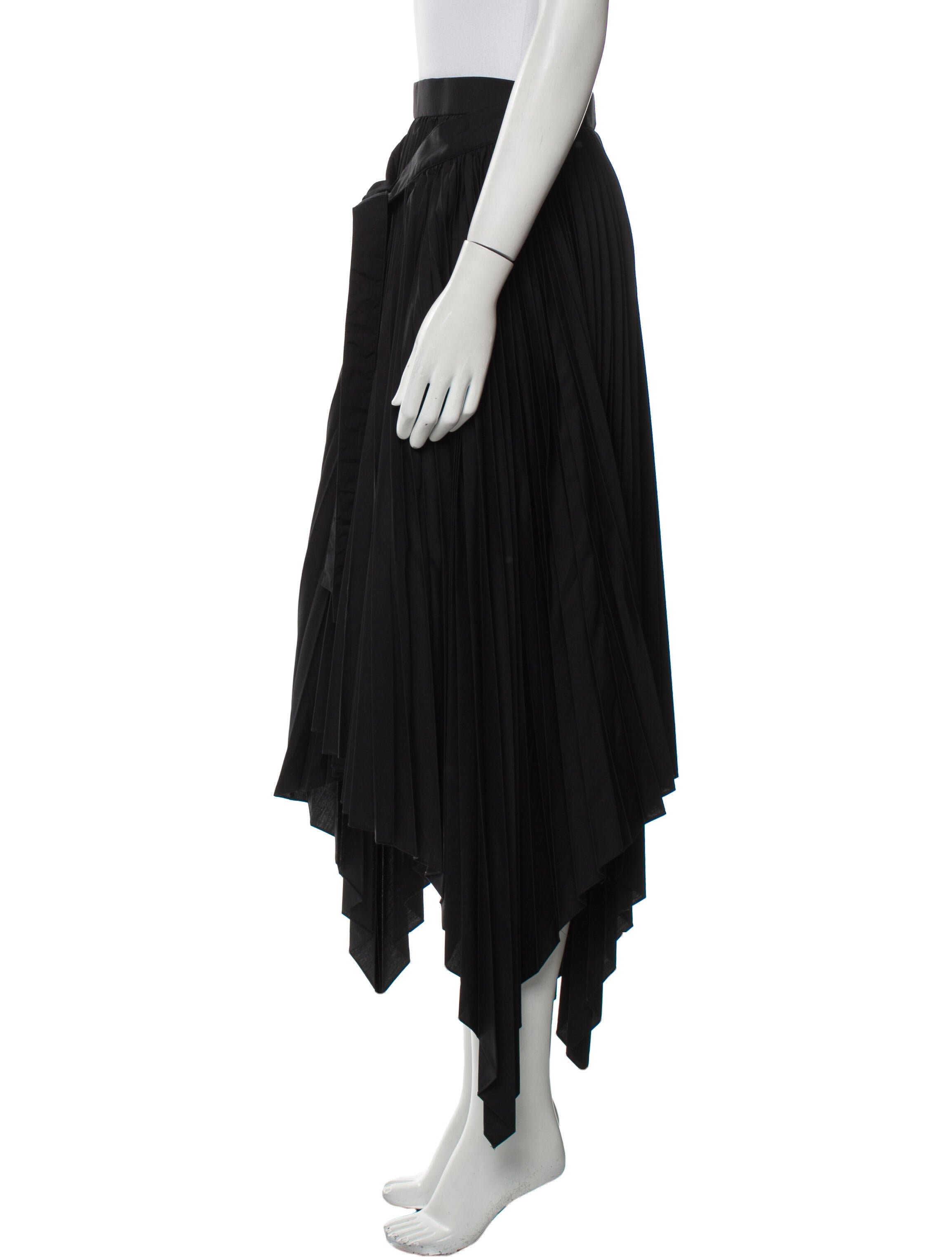 Rosetta Getty Pleated Accents Long Skirt