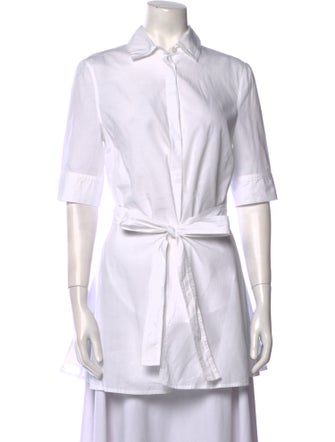 Rosetta Getty Three-Quarter Sleeve Button-Up Top