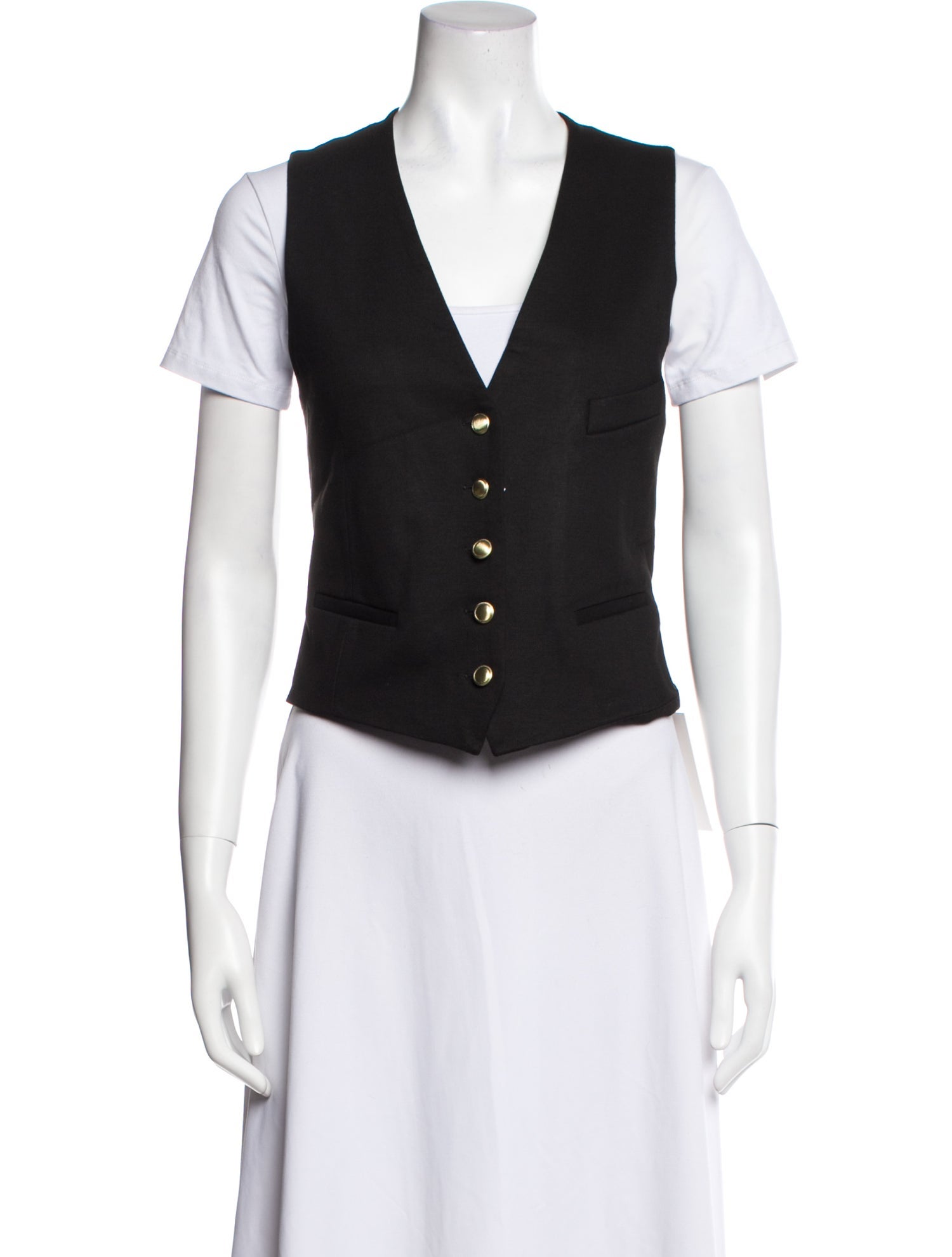 Rosetta Getty Plunge Neckline Short Sleeve Crop Top