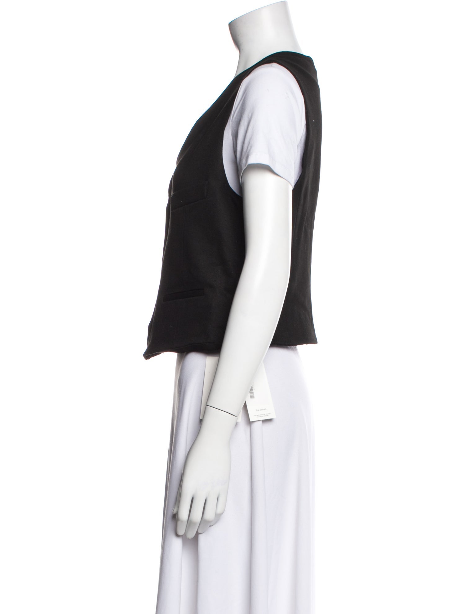 Rosetta Getty Plunge Neckline Short Sleeve Crop Top