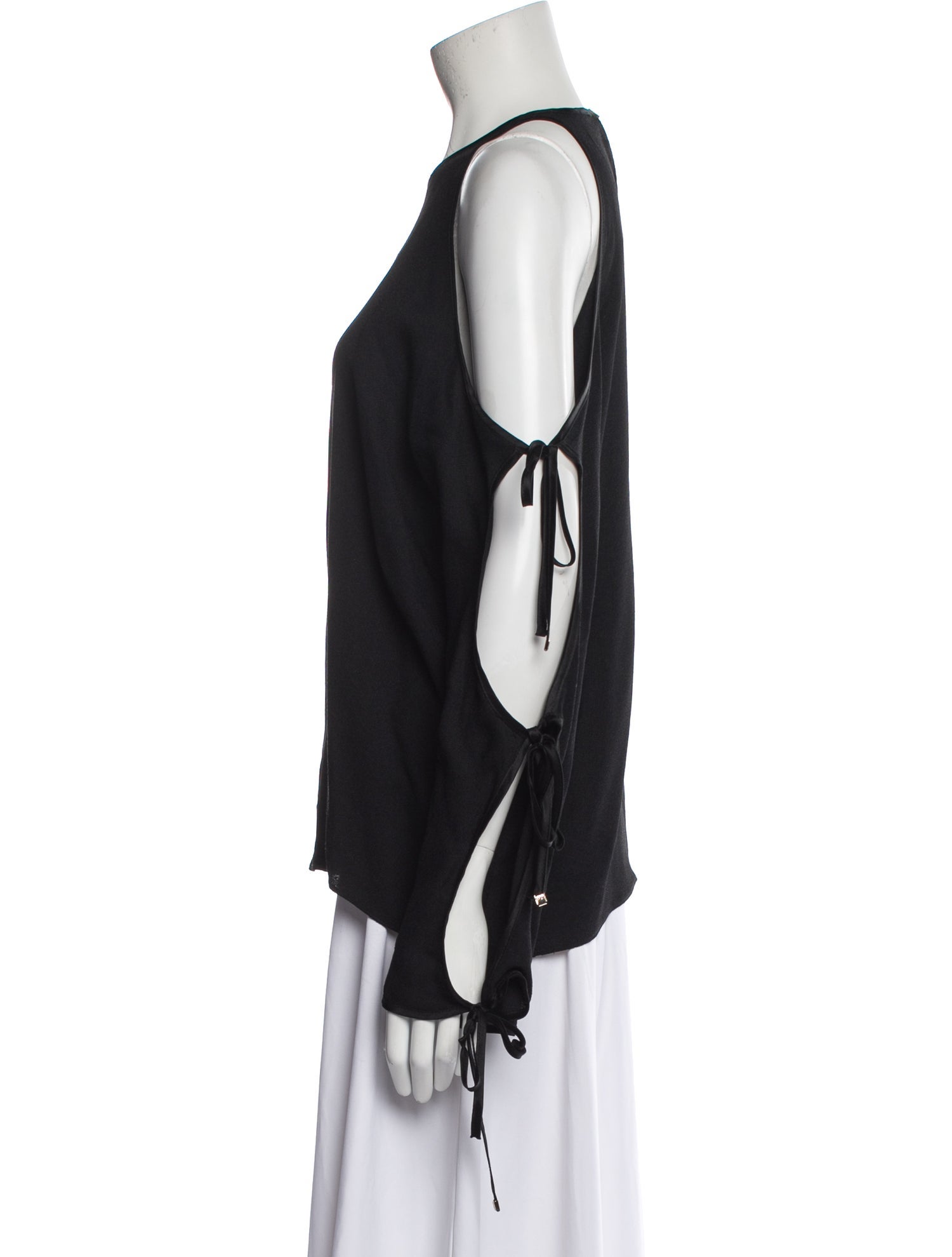 Rosetta Getty Scoop Neck Long Sleeve Blouse