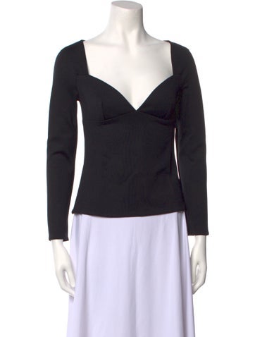 Rosetta Getty Tops V-Neck Long Sleeve Top S