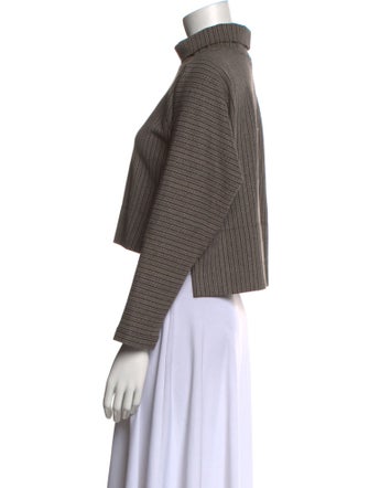 Rosetta Getty Mock Neck Three-Quarter Sleeve Crop Top