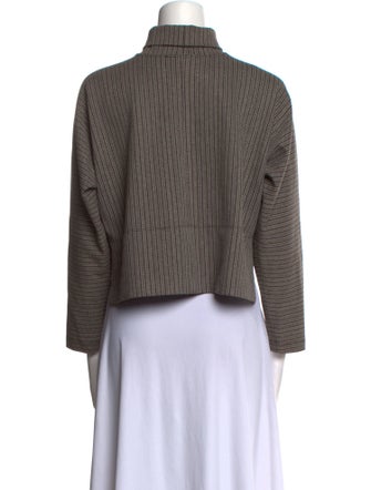 Rosetta Getty Mock Neck Three-Quarter Sleeve Crop Top