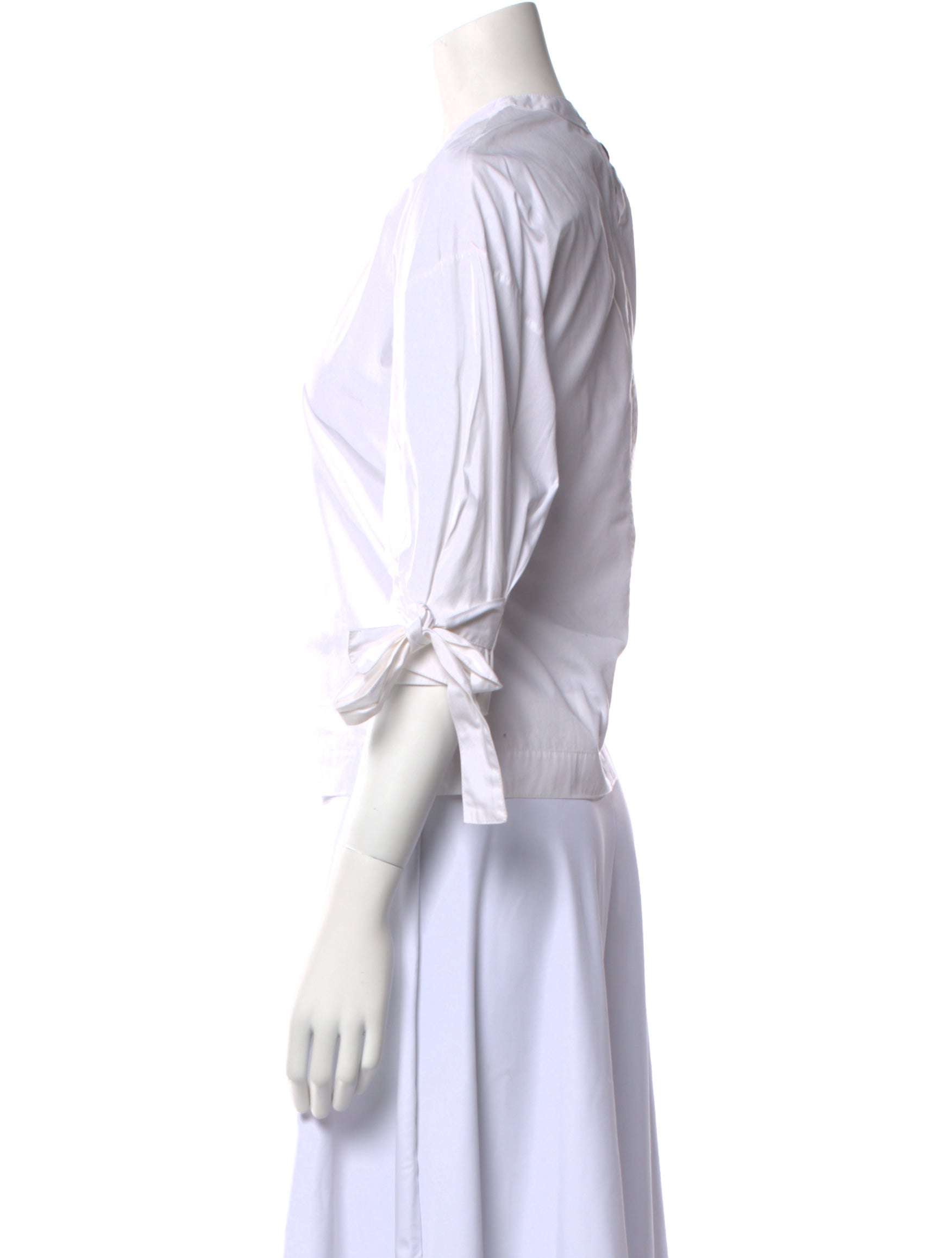 Rosetta Getty Crew Neck Three-Quarter Sleeve Crop Top