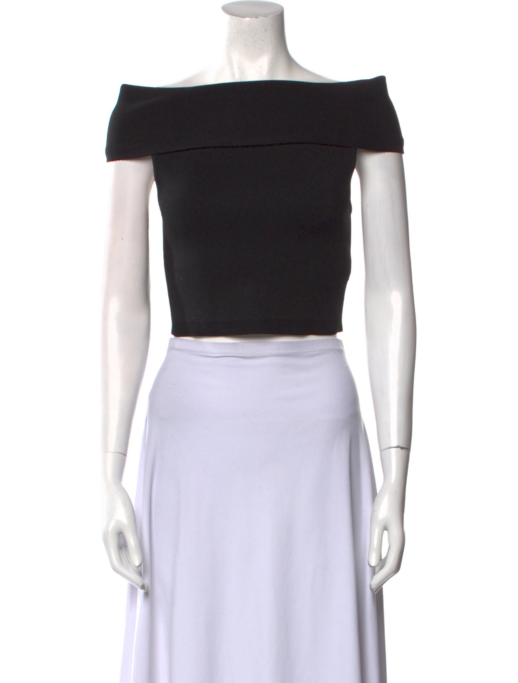 Rosetta Getty Off-The-Shoulder Short Sleeve Crop Top