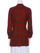 Rosetta Getty Wool Plaid Print Button-Up Top