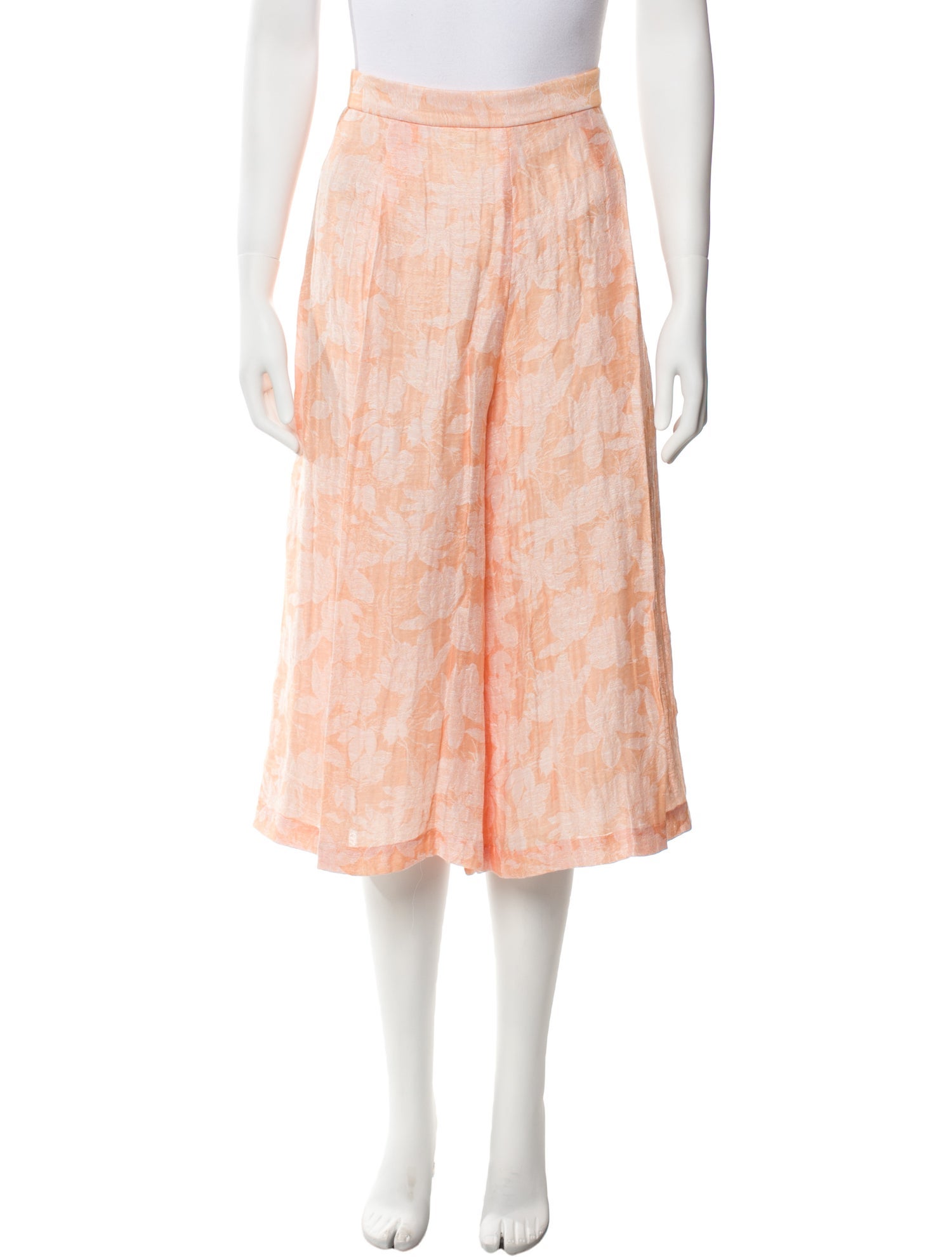 Rosetta Getty Floral Print Wide Leg Pants