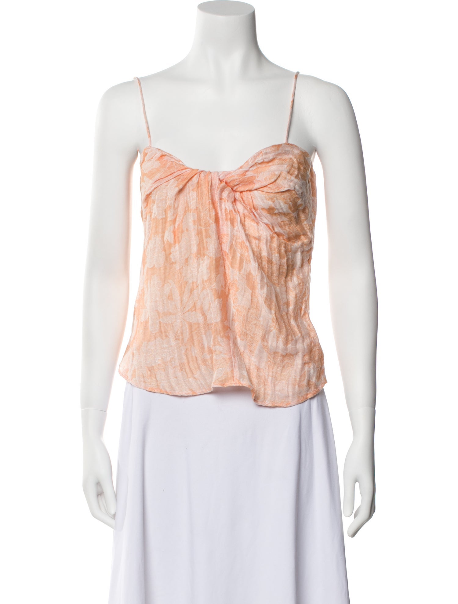 Rosetta Getty Printed Square Neckline Crop Top