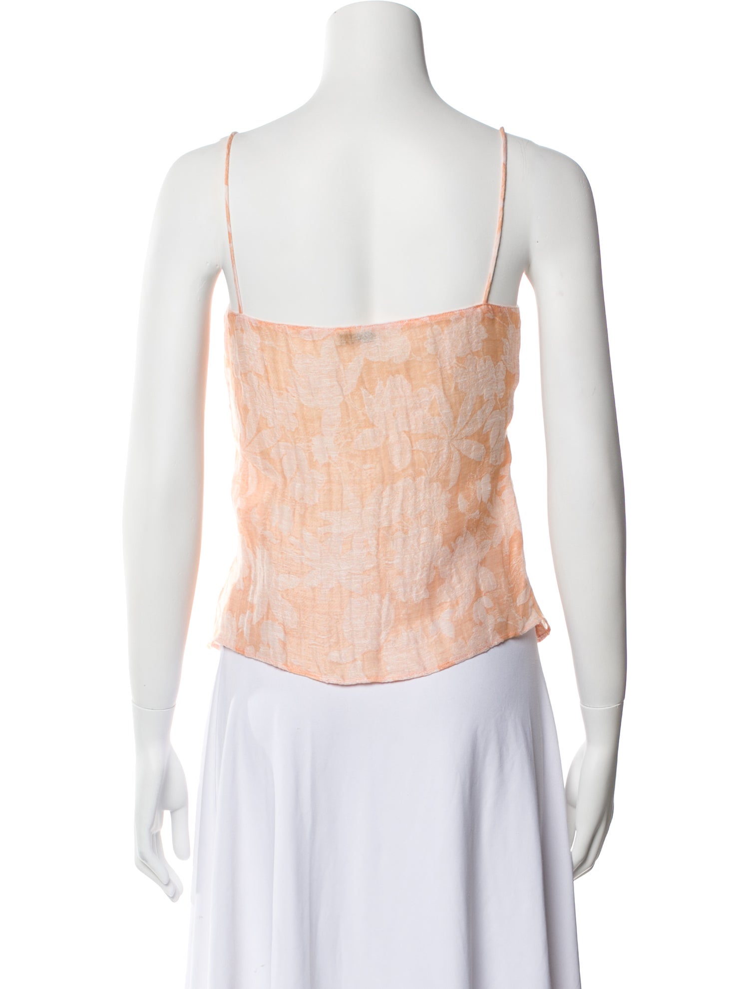 Rosetta Getty Printed Square Neckline Crop Top