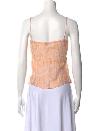 Rosetta Getty Square Neckline Sleeveless Crop Top