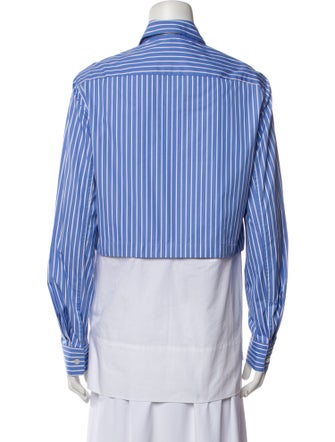 Rosetta Getty Striped Long Sleeve Button-Up Top