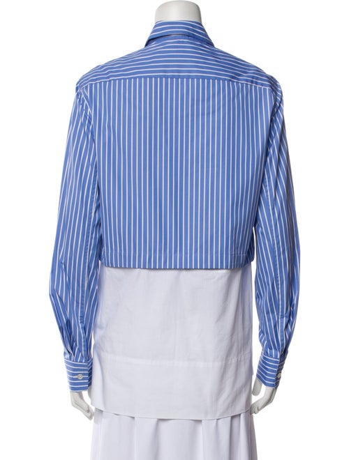 Rosetta Getty Striped Long Sleeve Button-Up Top