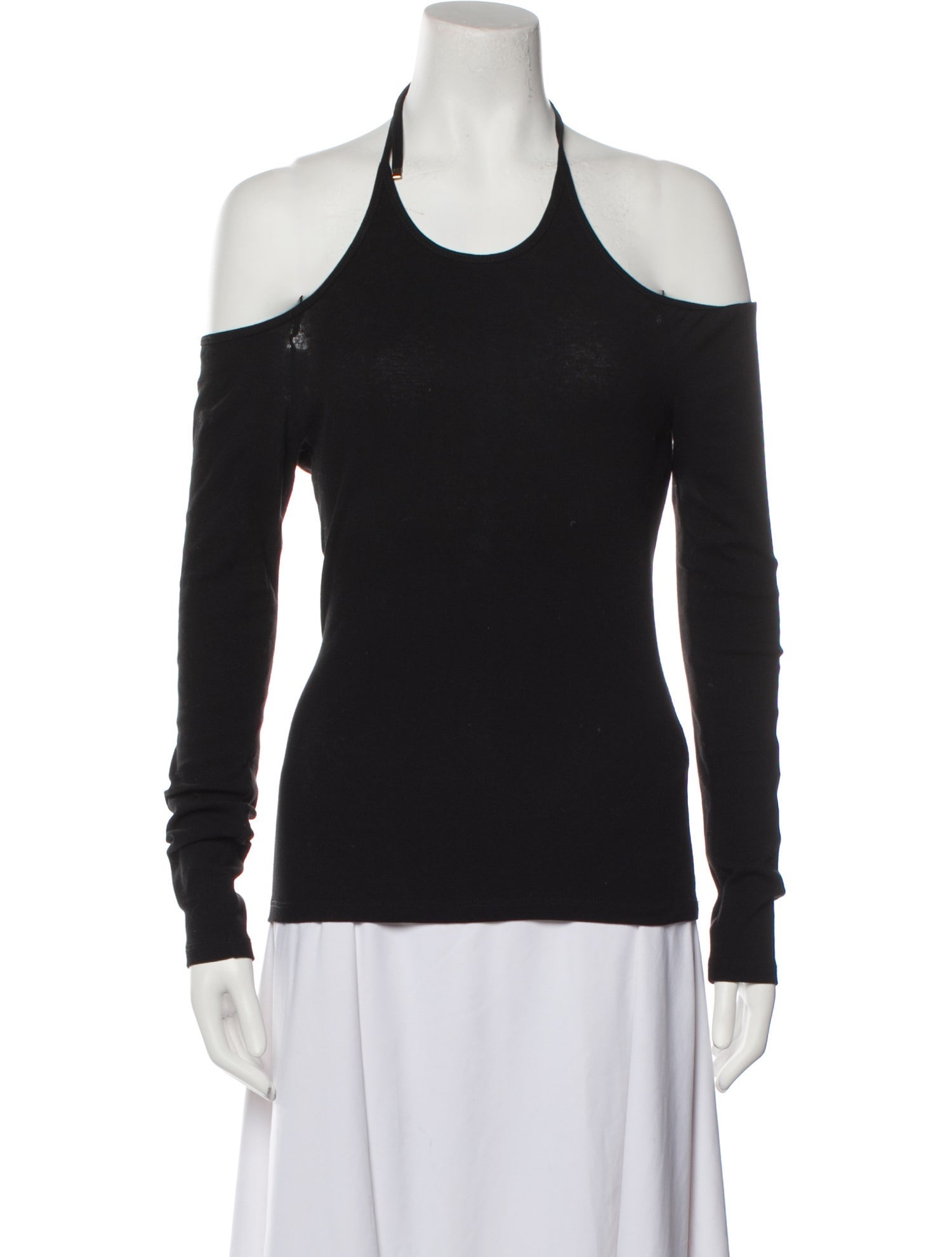 Rosetta Getty Halterneck Long Sleeve Top