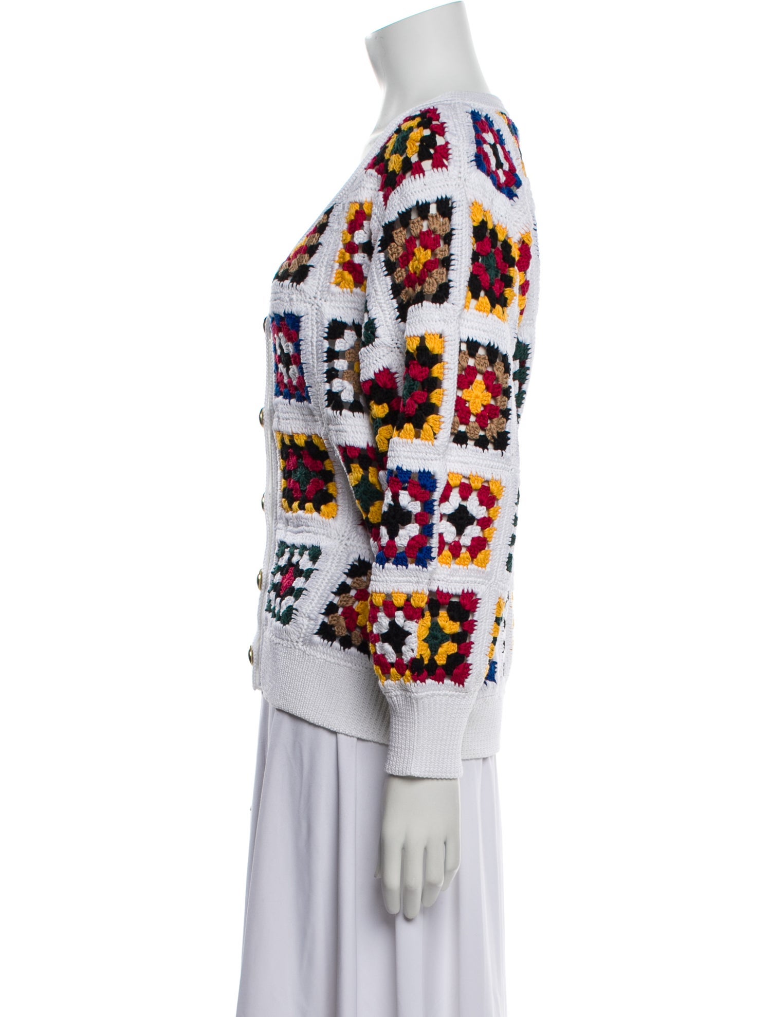 Rosetta Getty Printed V-Neck Sweater w/ Tags