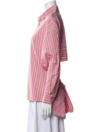 Rosetta Getty Striped Long Sleeve Button-Up Top