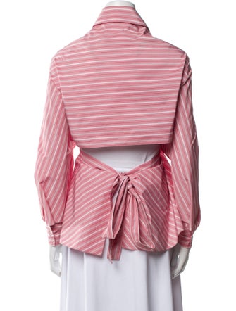 Rosetta Getty Striped Long Sleeve Button-Up Top