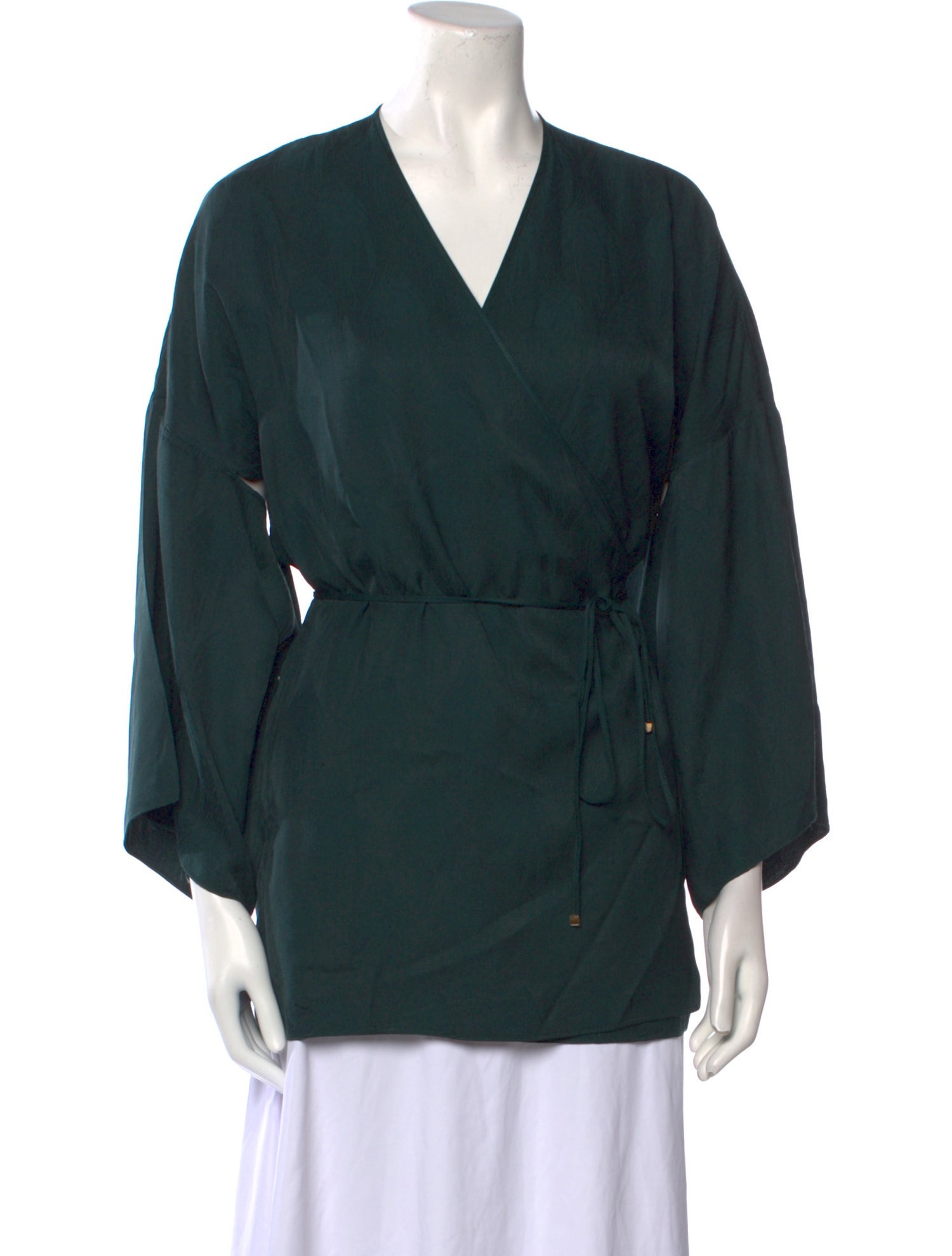 Rosetta Getty V-Neck Three-Quarter Sleeve Blouse