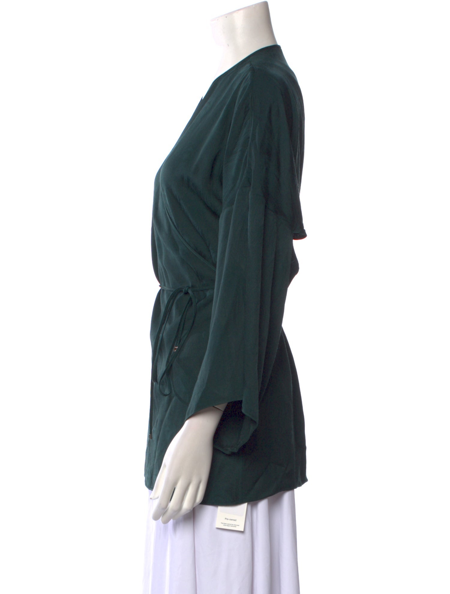 Rosetta Getty V-Neck Three-Quarter Sleeve Blouse