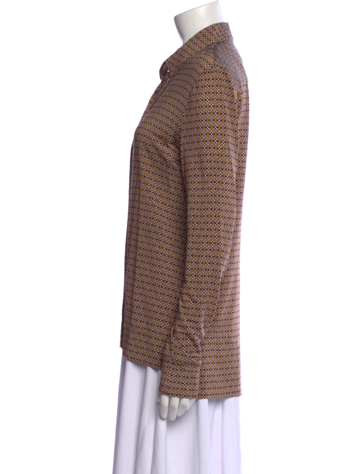 Rosetta Getty Printed Long Sleeve Button-Up Top