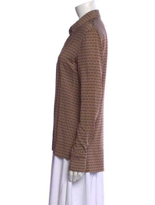 Rosetta Getty Printed Long Sleeve Button-Up Top