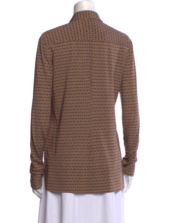 Rosetta Getty Printed Long Sleeve Button-Up Top