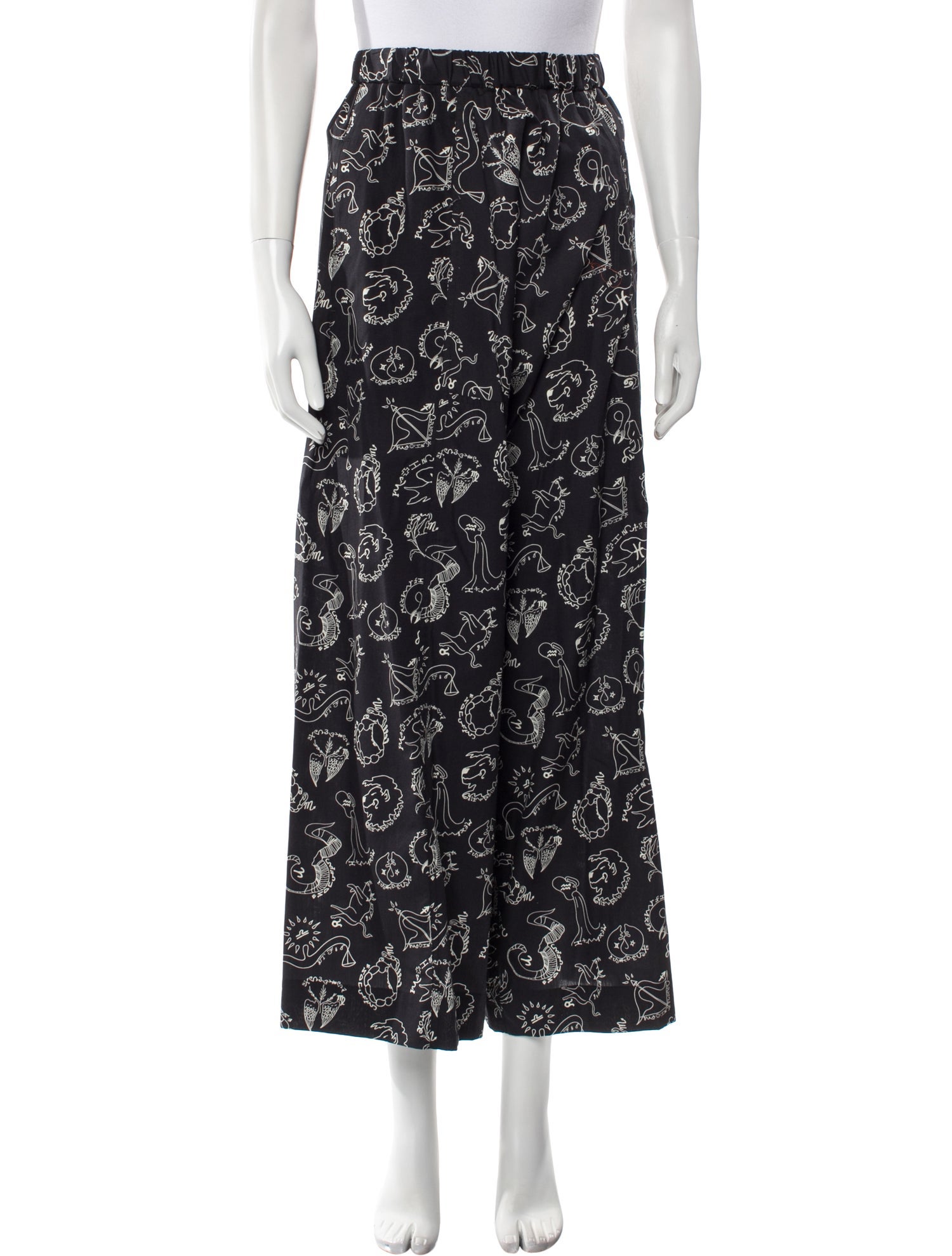 Rosetta Getty Printed Wide Leg Pants