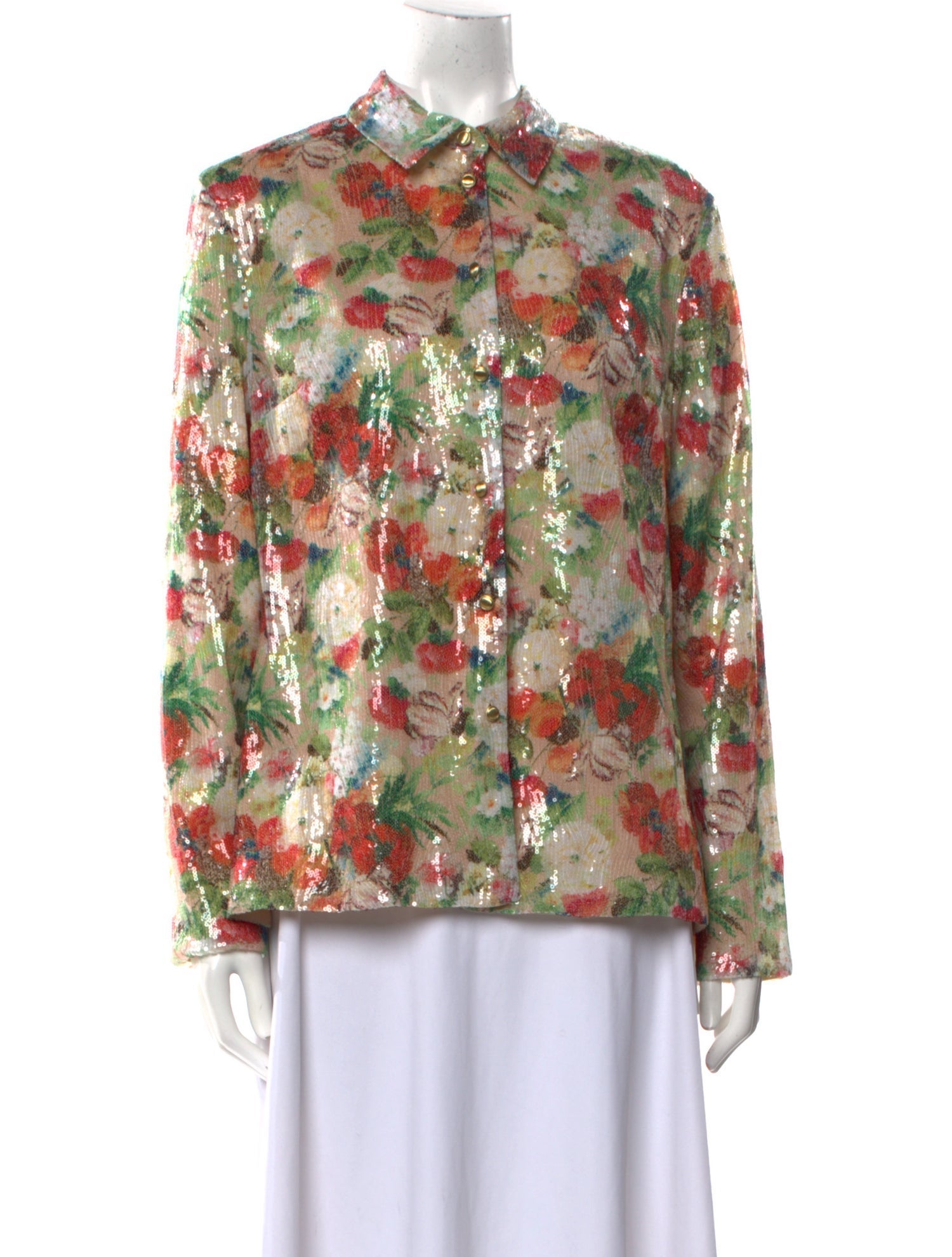 Rosetta Getty Floral Print Mock Neck Blouse w/ Tags