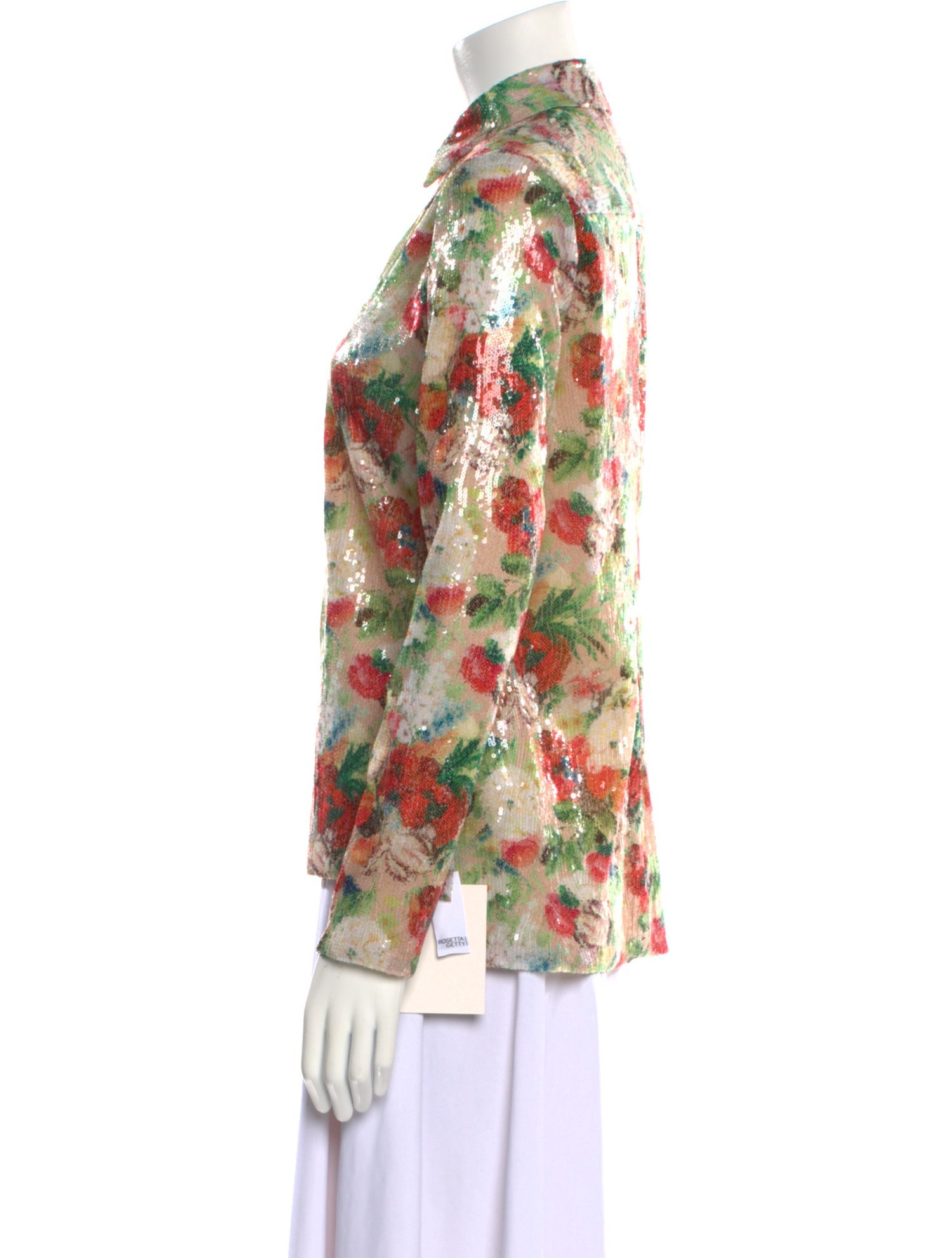 Rosetta Getty Floral Print Mock Neck Blouse w/ Tags