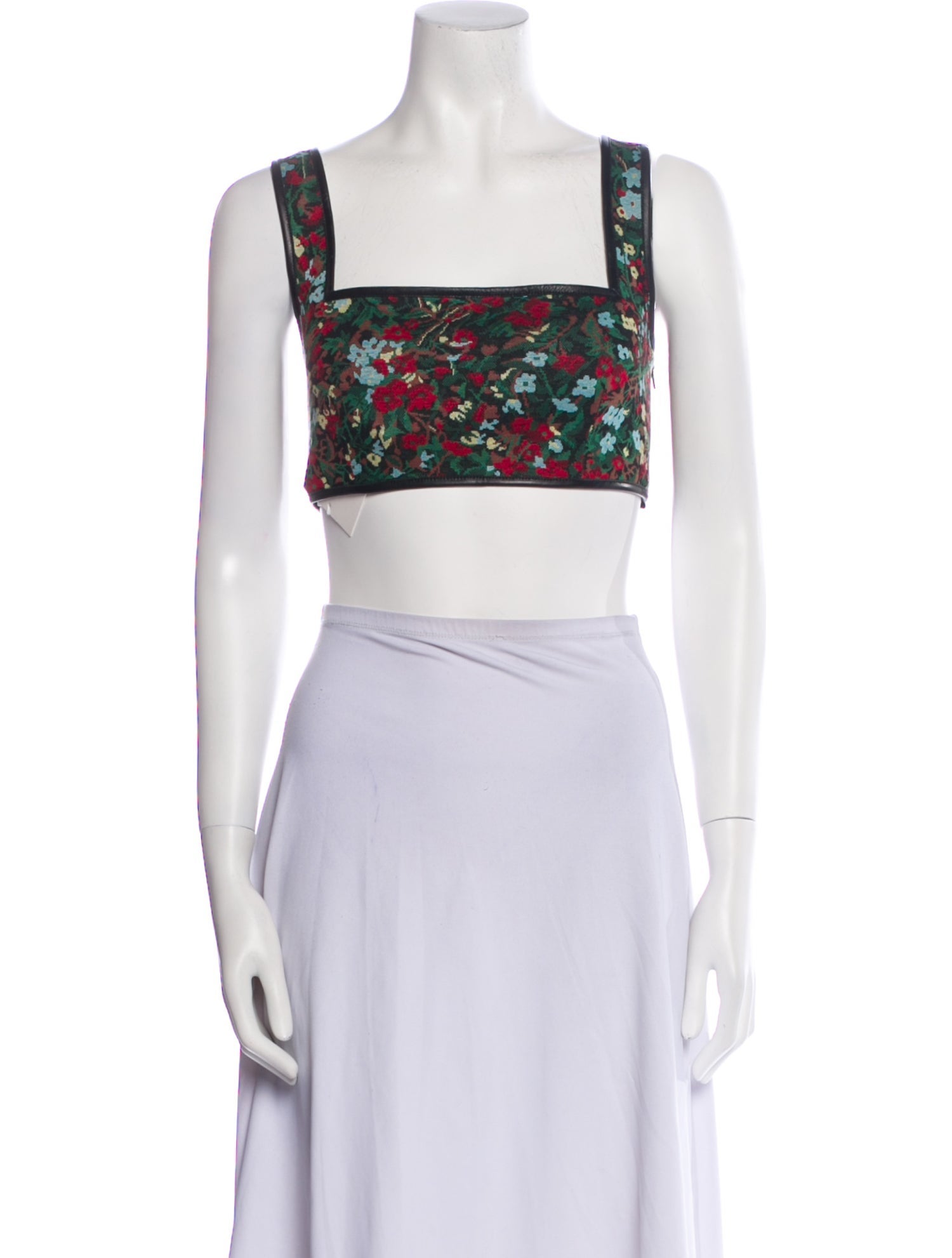 Rosetta Getty Floral Print Square Neckline Crop Top w/ Tags