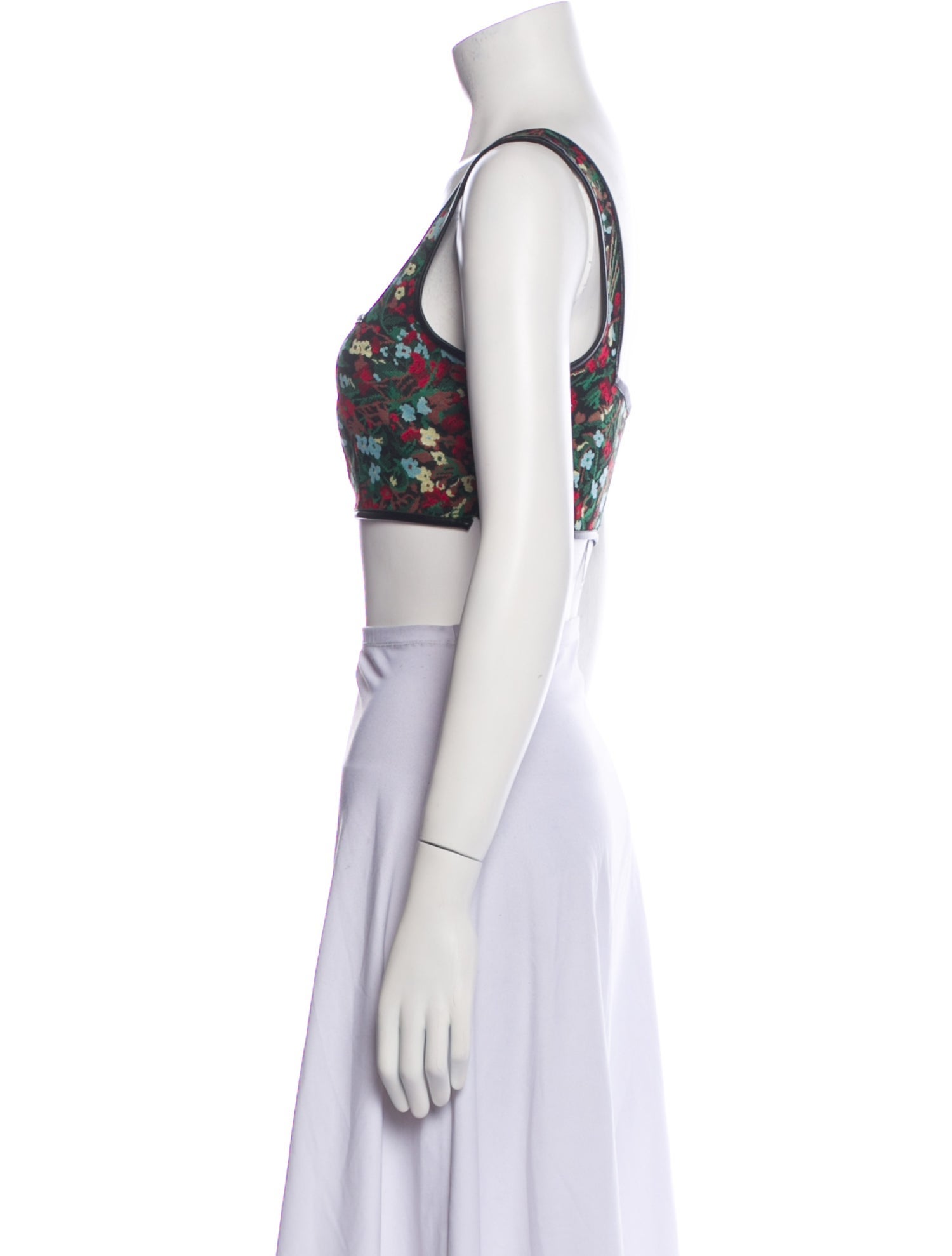 Rosetta Getty Floral Print Square Neckline Crop Top w/ Tags