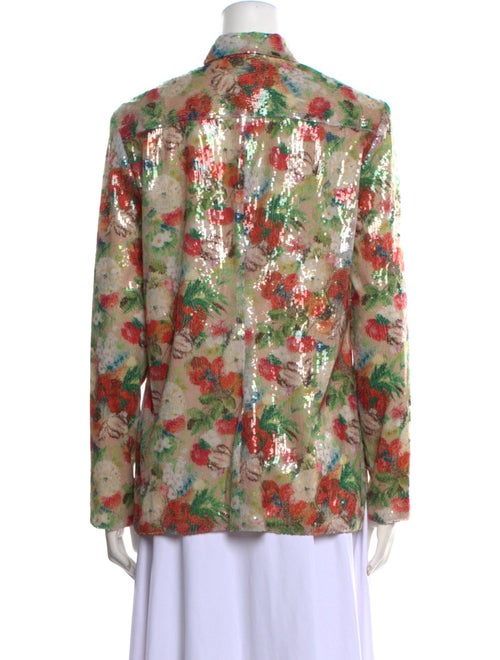 Rosetta Getty Floral Print Long Sleeve Button-Up Top