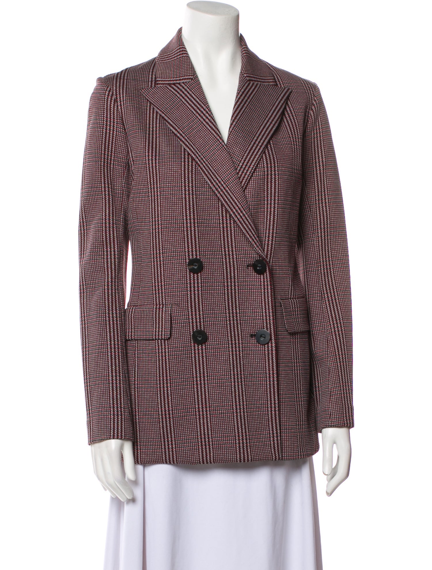 Rosetta Getty Plaid Print Blazer