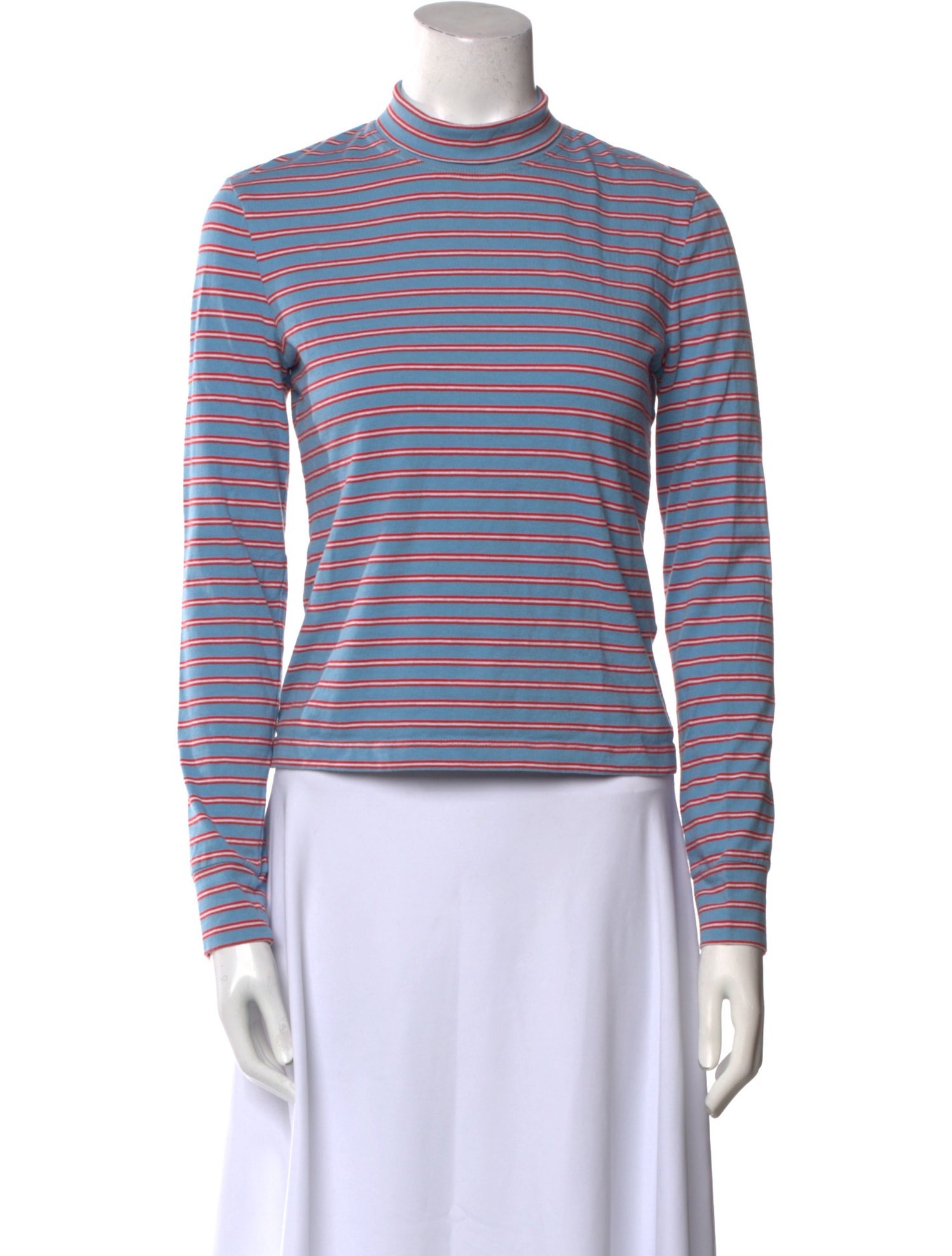 Rosetta Getty Striped Mock Neck Top