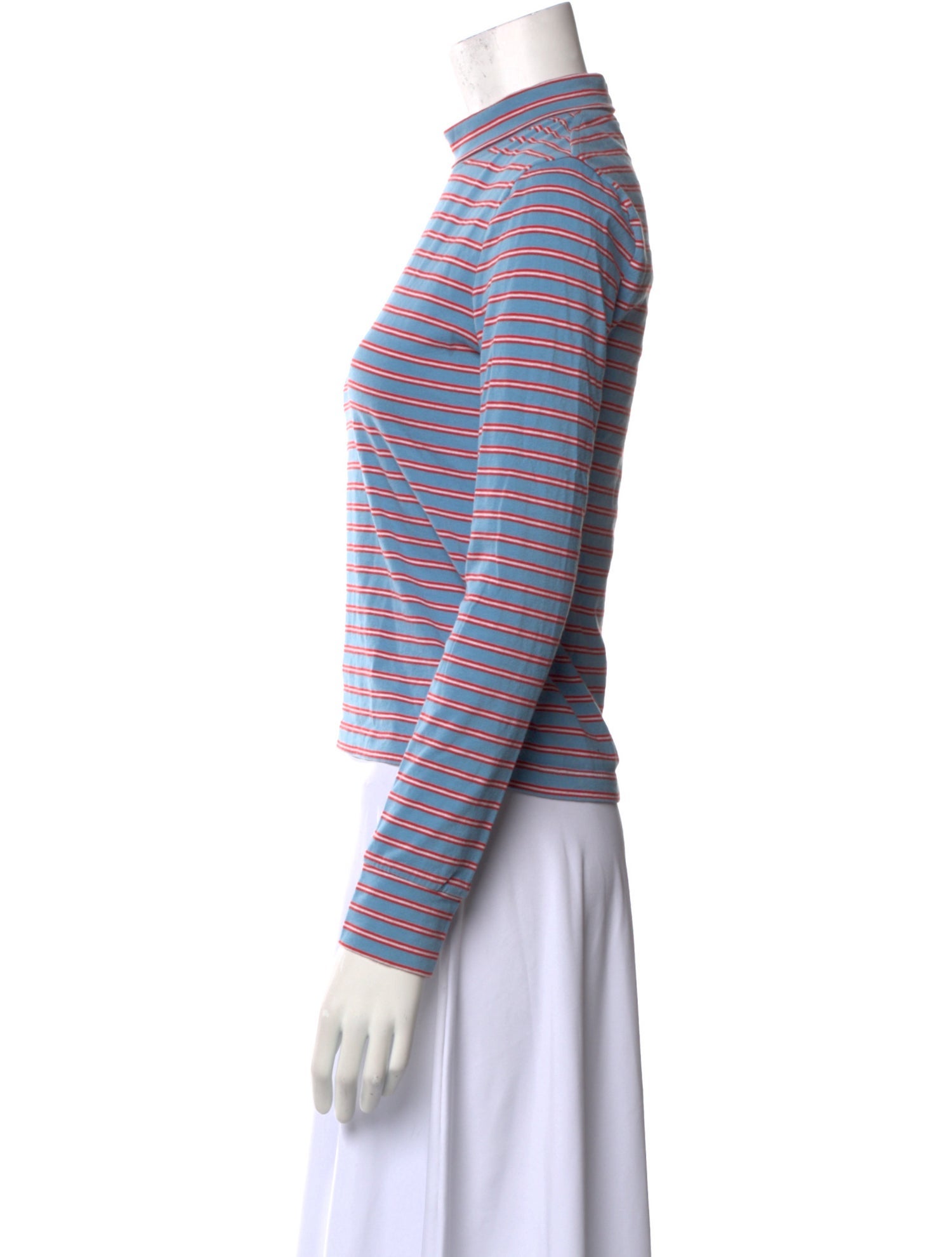 Rosetta Getty Striped Mock Neck Top