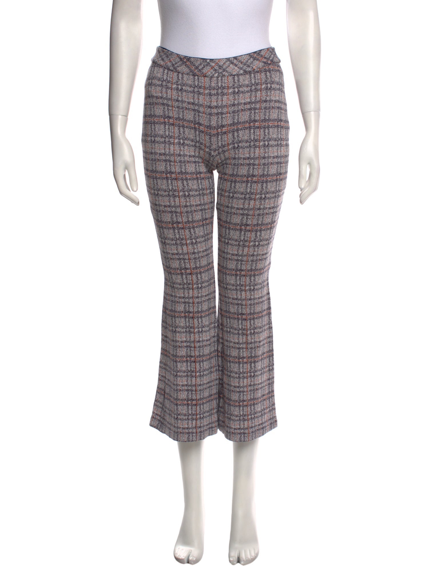 Rosetta Getty Plaid Print Wide Leg Pants