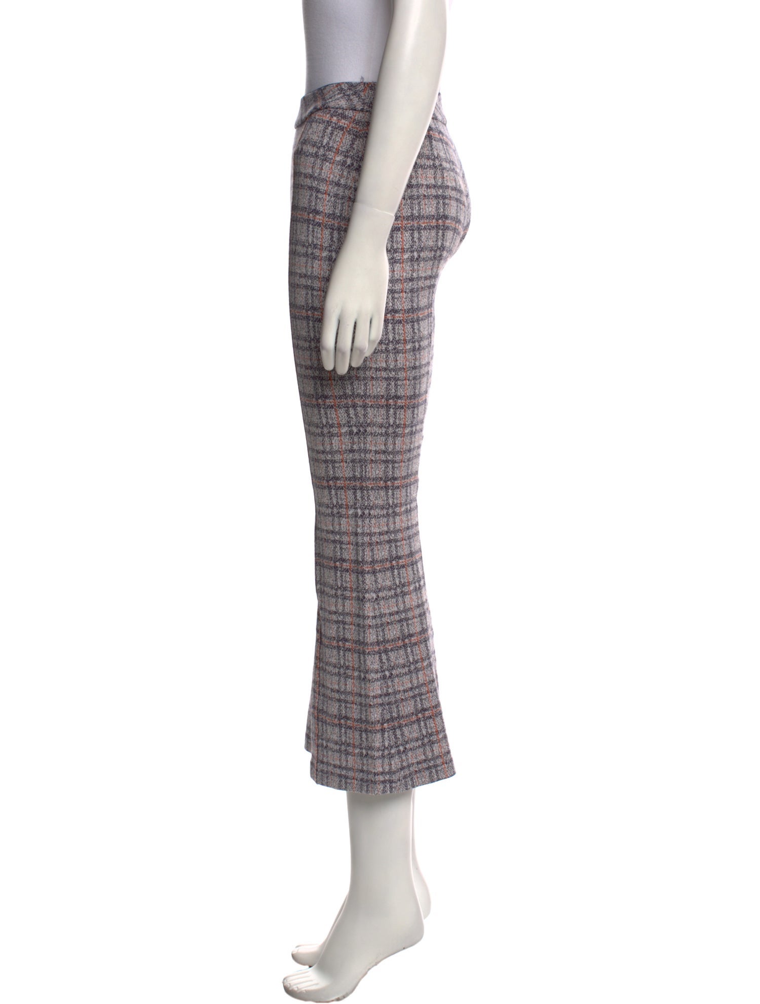 Rosetta Getty Plaid Print Wide Leg Pants