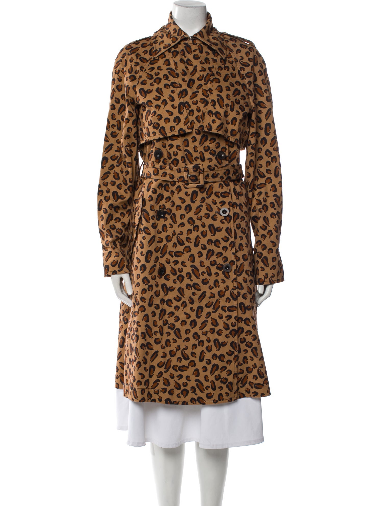 Rosetta Getty Animal Print Trench Coat