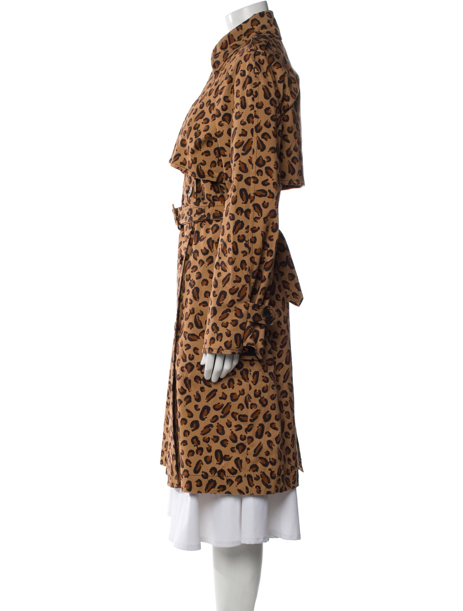 Rosetta Getty Animal Print Trench Coat