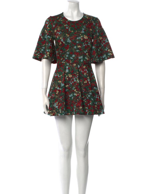 Rosetta Getty Floral Print Mini Dress