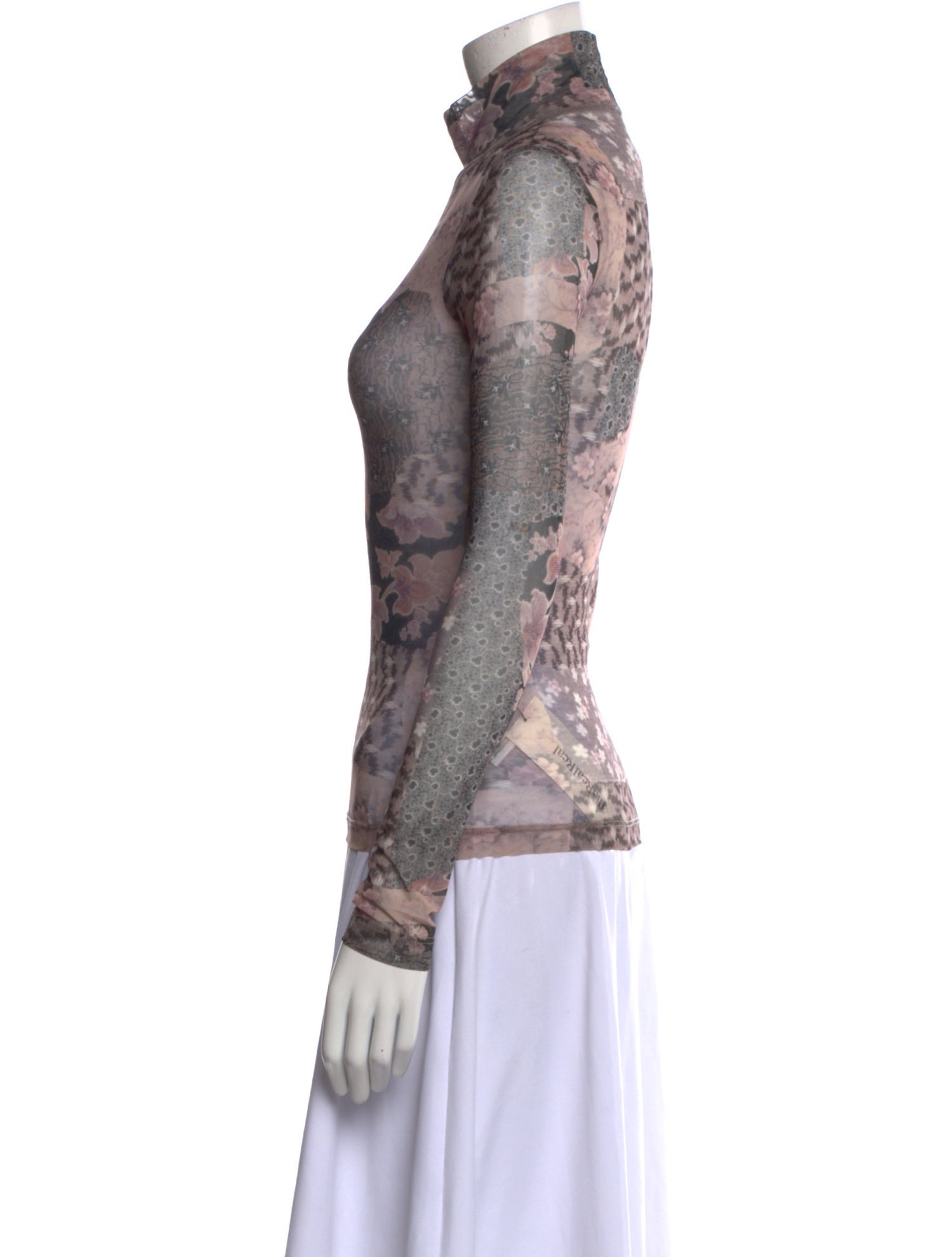 Rosetta Getty Floral Print Turtleneck Top