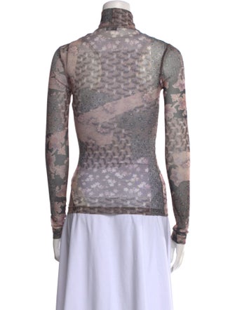 Rosetta Getty Floral Print Turtleneck Top