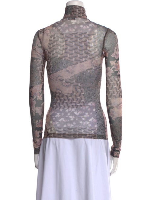 Rosetta Getty Floral Print Turtleneck Top
