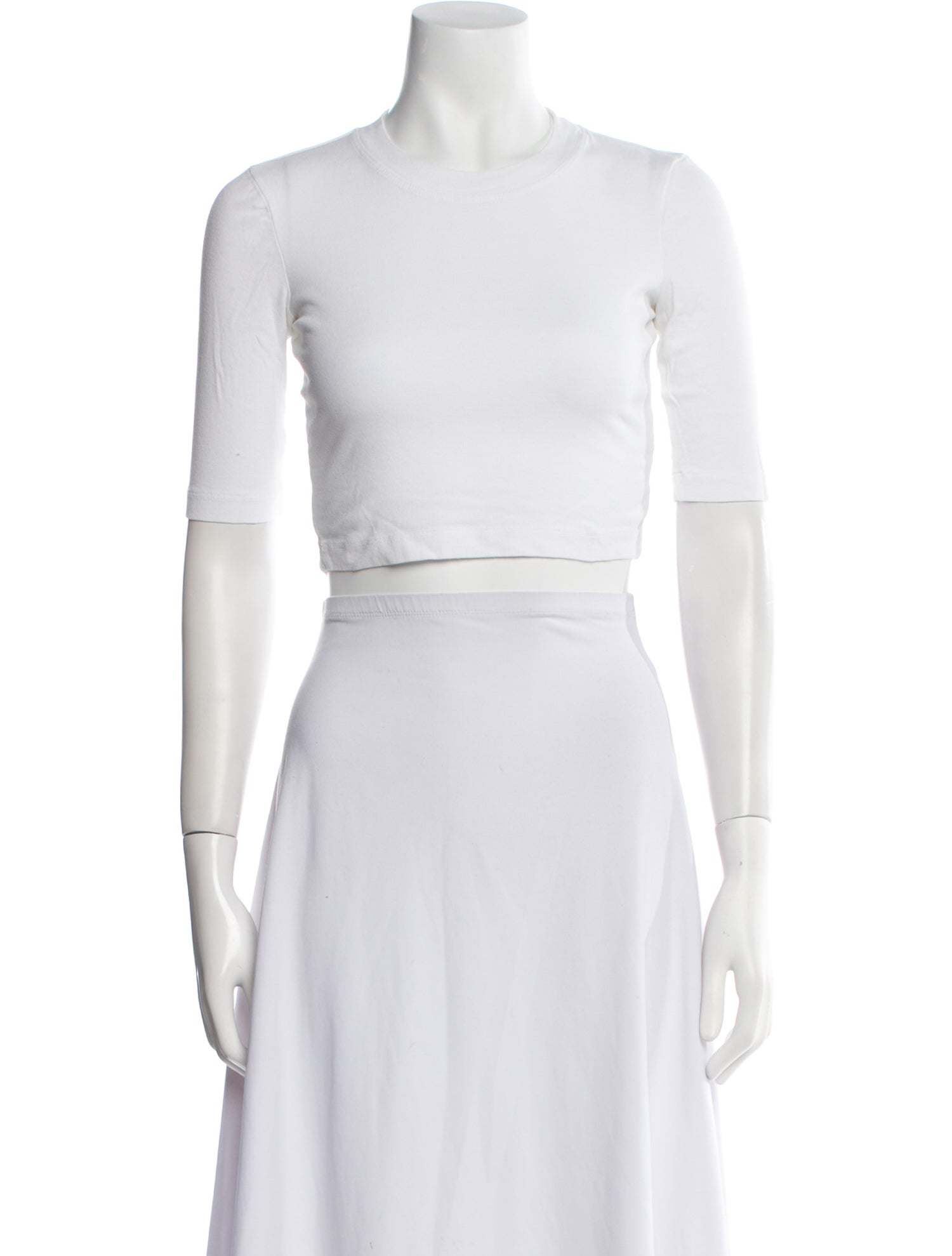 Rosetta Getty Crew Neck Short Sleeve Crop Top