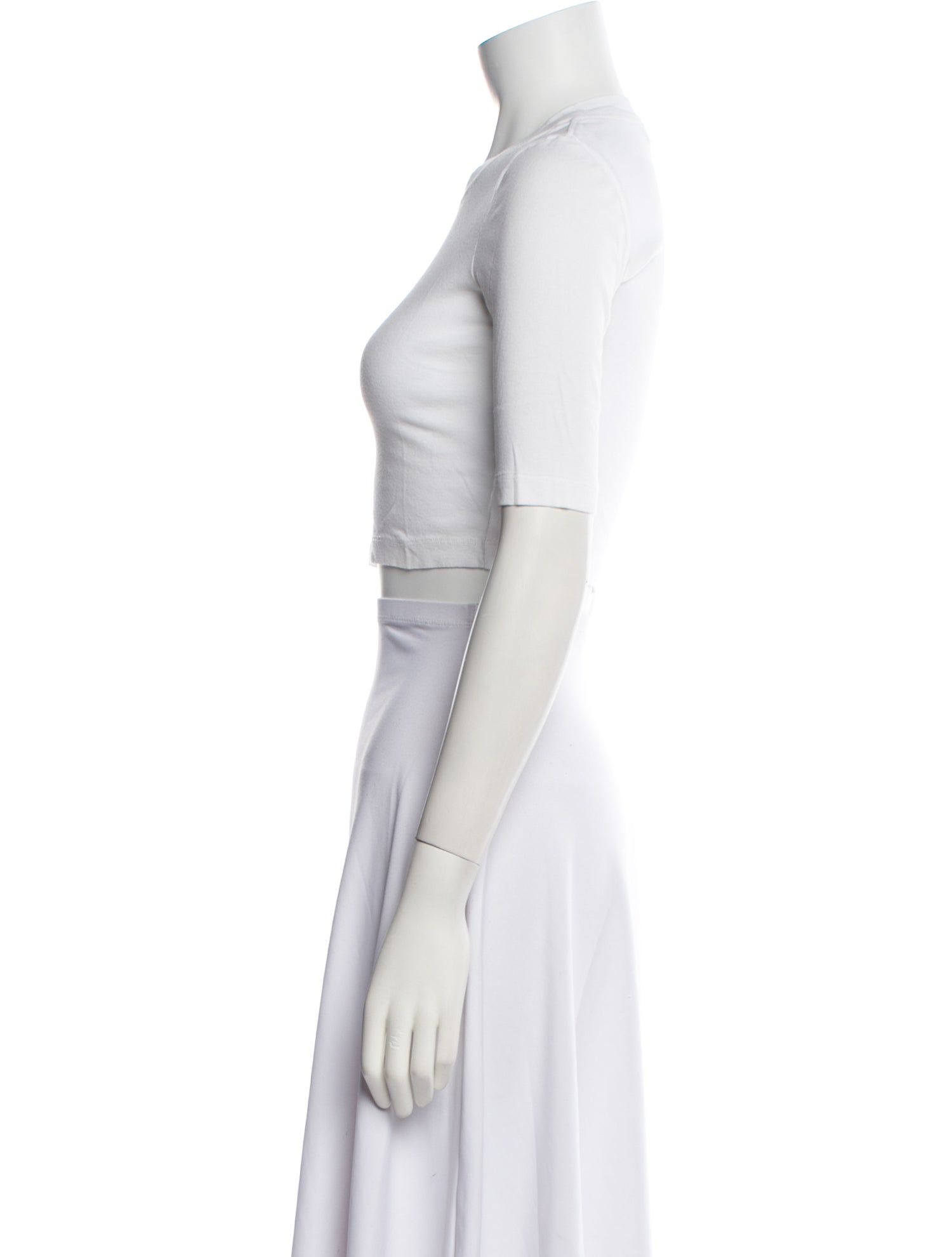 Rosetta Getty Crew Neck Short Sleeve Crop Top