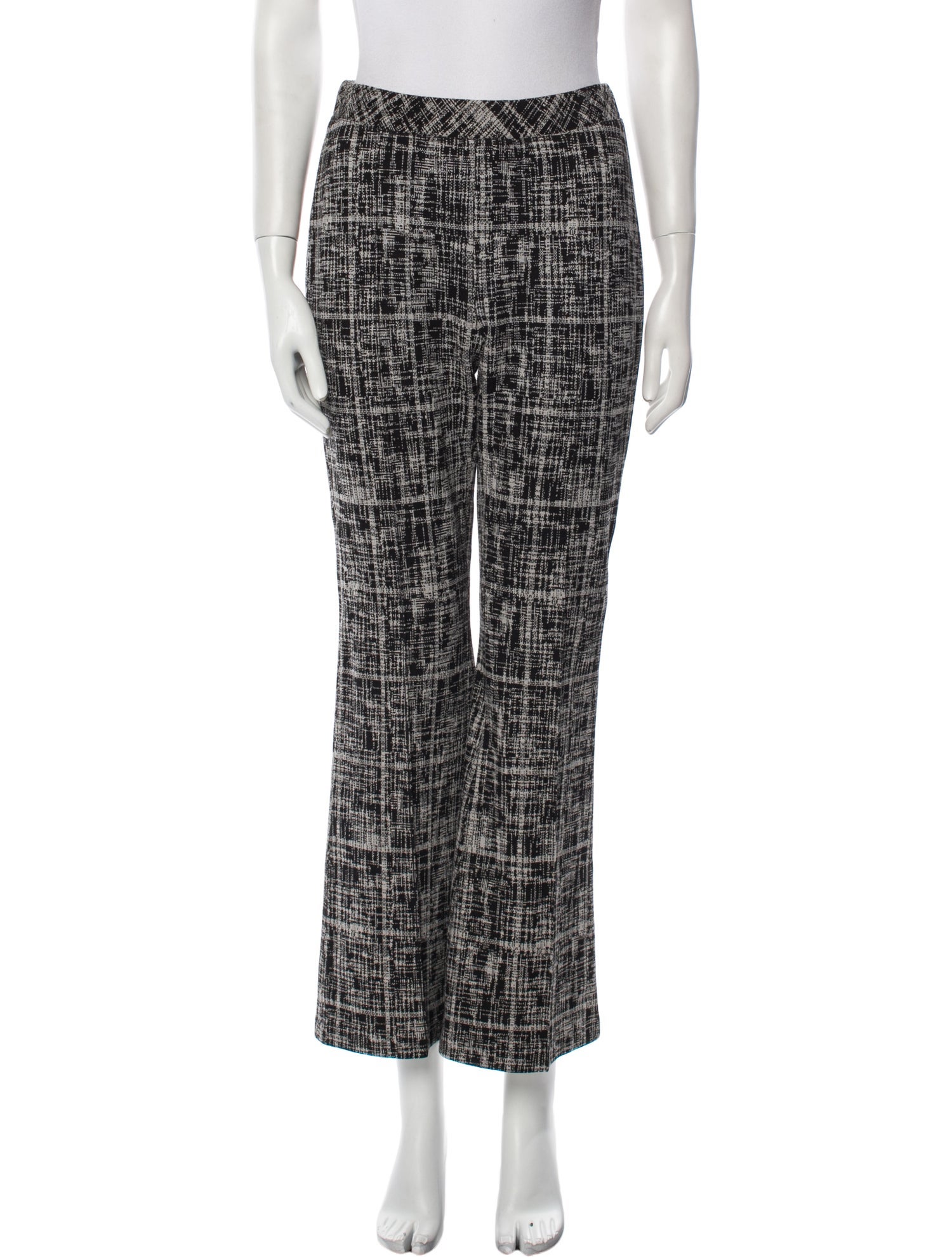 Rosetta Getty Plaid Print Wide Leg Pants